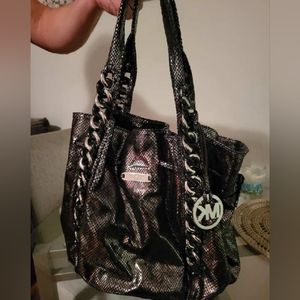 Michael Kors Gunmetal Chain Shoulder Bag